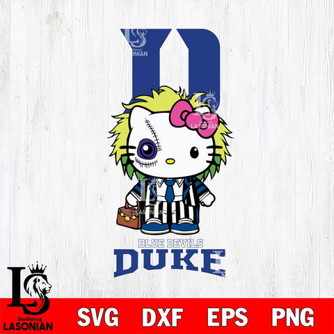 Duke Blue Devils Hello Kitty Horror 8 Svg Eps Dxf Png File, Digital Download