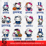Duke Blue Devils Hello Kitty Horror NCAA Bundle 12 SVG Svg Eps Dxf Png File, Digital Download