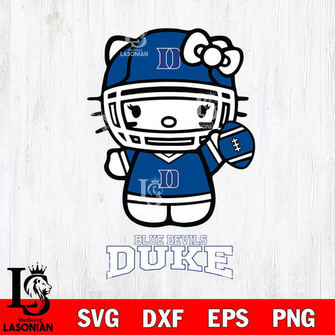 Duke Blue Devils Hello Kitty NCAA 1 Svg Eps Dxf Png File, Digital Download, Instant Download