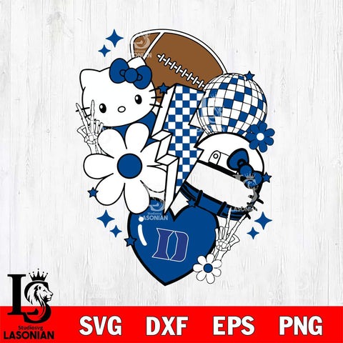 Duke Blue Devils Hello Kitty NCAA 2 Svg Eps Dxf Png File, Digital Download, Instant Download