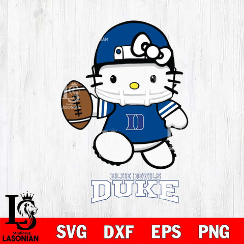Duke Blue Devils Hello Kitty NCAA 4 Svg Eps Dxf Png File, Digital Download, Instant Download