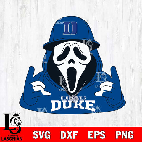 Duke Blue Devils Horror Character Ghostface Sport Svg Eps Dxf Png File, NCAA svg, Digital Download, Instant Download