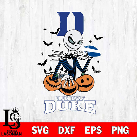 Duke Blue Devils Jack Skellington 2 halloween Svg Eps Dxf Png File, NCAA svg, Digital Download, Instant Download