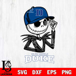 Duke Blue Devils Jack Skellington 3 Halloween Svg Eps Dxf Png File, NCAA svg, Digital Download, Instant Download
