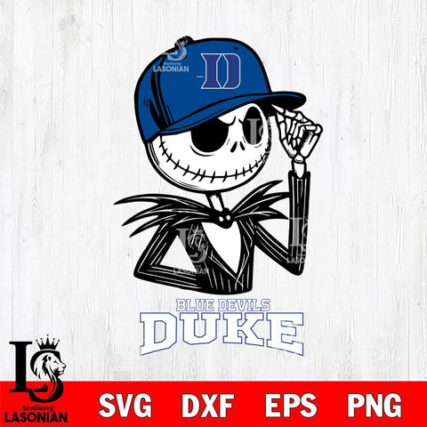 Duke Blue Devils Jack Skellington 3 Halloween Svg Eps Dxf Png File, NCAA svg, Digital Download, Instant Download