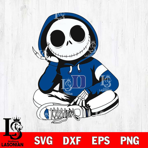Duke Blue Devils Jack Skellington halloween Svg Eps Dxf Png File, NCAA svg, Digital Download, Instant Download