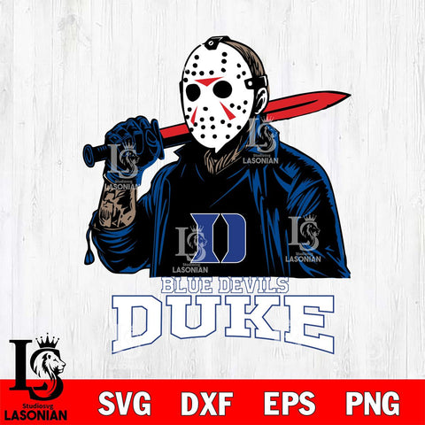 Duke Blue Devils Jason Voorhees Horror Halloween Svg Eps Dxf Png File, NCAA svg, Digital Download, Instant Download
