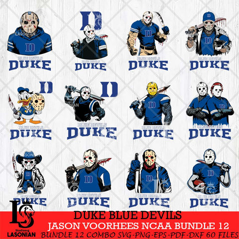 Duke Blue Devils Jason Voorhees NCAA Bundle 12 SVG Svg Eps Dxf Png File, Digital Download