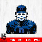 Duke Blue Devils Michael Myers Horror Halloween Svg Eps Dxf Png File, NCAA svg, Digital Download, Instant Download