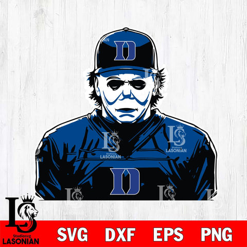 Duke Blue Devils Michael Myers Horror Halloween Svg Eps Dxf Png File, NCAA svg, Digital Download, Instant Download