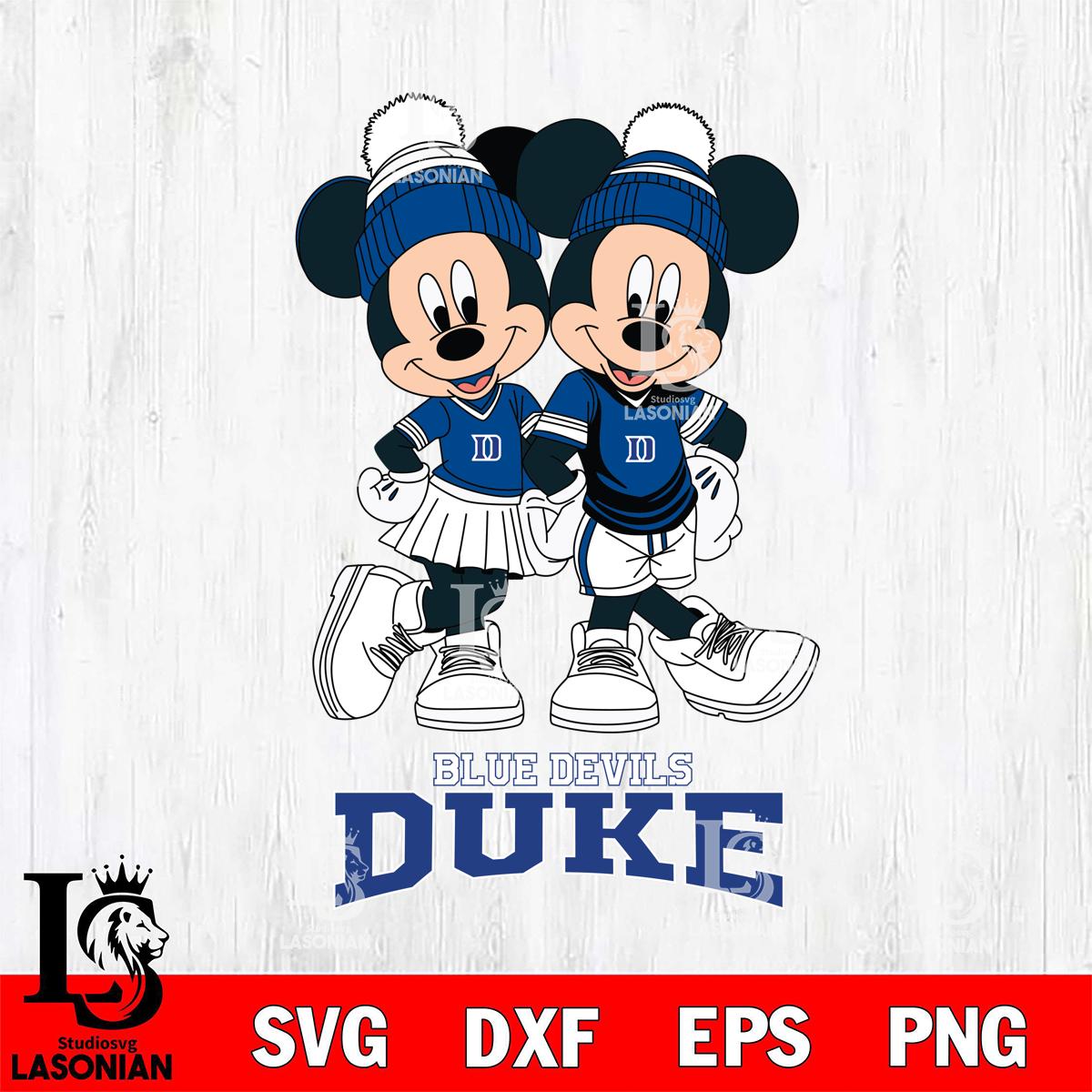 Duke Blue Devils Mickey And Minnie Mouse Football – lasoniansvg