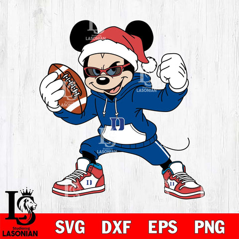 Duke Blue Devils Mickey Cool Football Christmas File Cut, NCAA SVG DXF EPS PNG FILE, Digital Download , Criucut , Silhouette
