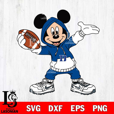 Duke Blue Devils Mickey Disney Football Christmas File Cut, NCAA SVG DXF EPS PNG FILE, Digital Download , Criucut , Silhouette