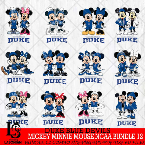 Duke Blue Devils Mickey Minnie Mouse NCAA Bundle 12 Svg Eps Dxf Png File, Bundle NCAA svg , File Cut , Digital Download , Instant Download, Cut Svg Files