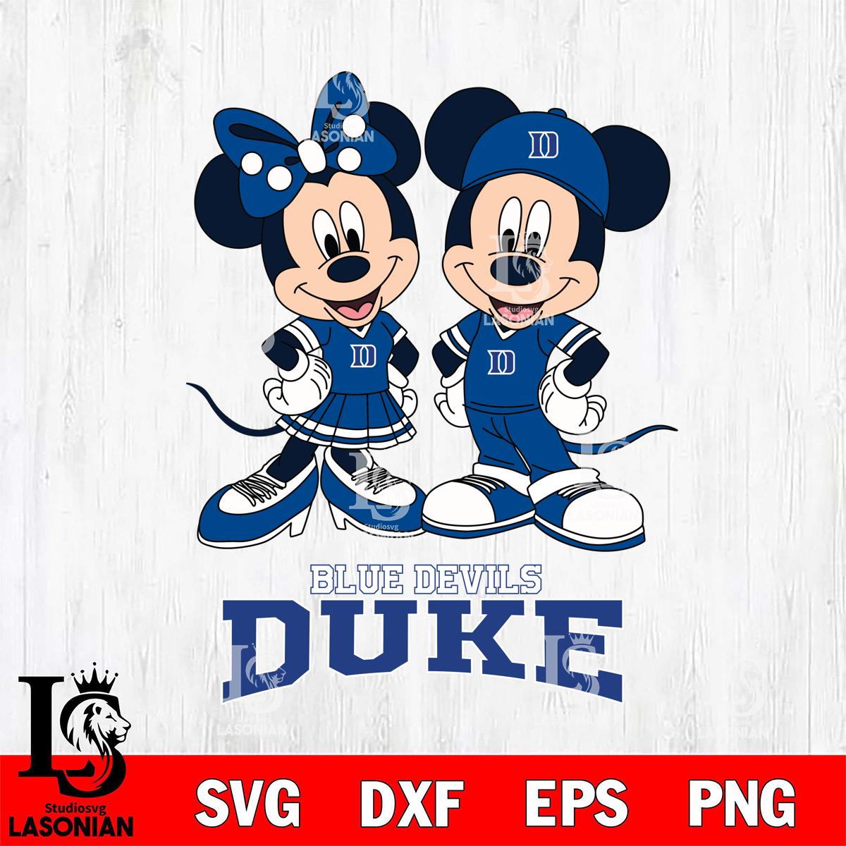Duke Blue Devils Mickey Minnie Mouse rugby ball – lasoniansvg