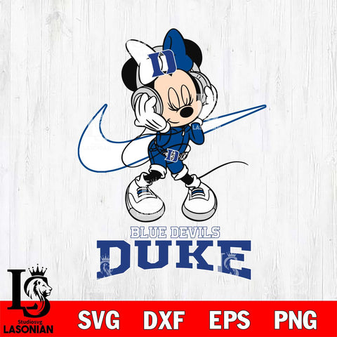 Duke Blue Devils Minnie Mouse Dancing NIKE, Svg Eps Dxf Png File, Digital Download