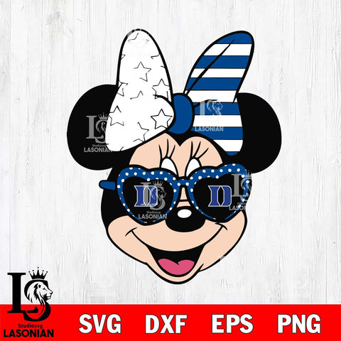 Duke Blue Devils Minnie Mouse Love Svg Eps Dxf Png File, NCAA svg, Digital Download, Instant Download