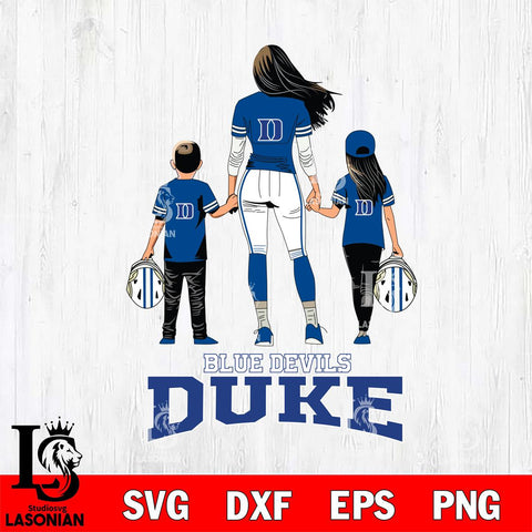 Duke Blue Devils Mother and son Rugby SVG DXF EPS PNG FILE,NCAA SVG, Father day Digital Download,Instant Download, Silhouette
