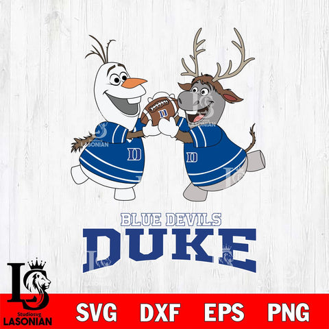 Duke Blue Devils Olaf & Sven Football Cricut,Christmas SVG DXF EPS PNG FILE, NCAA Digital Download,Instant Download, Silhouette