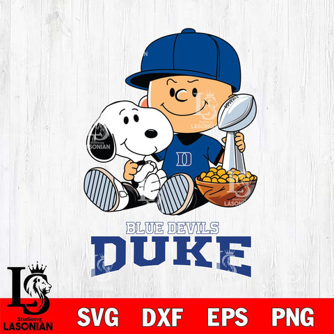 Duke Blue Devils Peanuts Snoopy Champion football SVG DXF EPS PNG FILE,Snoopy File Cut, NCAA Digital Download,Instant Download,Christmas Silhouette