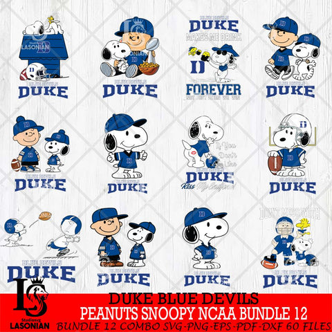 Duke Blue Devils Peanuts Snoopy Player NCAA Bundle 12 SVG DXF EPS PNG FILE,Snoopy File Cut, bundle NCAA Digital Download,Instant Download, Silhouette