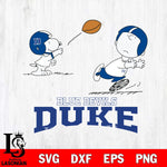 Duke Blue Devils Peanuts play football SVG DXF EPS PNG FILE,Snoopy File Cut, NCAA Digital Download,Instant Download,Christmas Silhouette