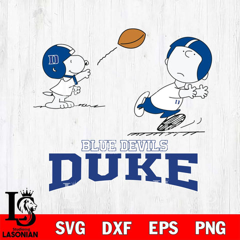 Duke Blue Devils Peanuts play football SVG DXF EPS PNG FILE,Snoopy File Cut, NCAA Digital Download,Instant Download,Christmas Silhouette