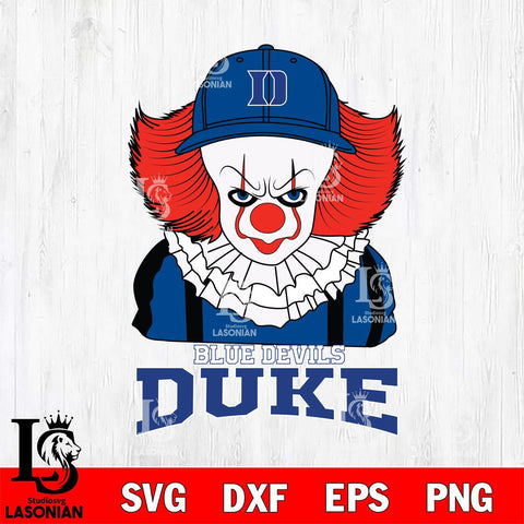 Duke Blue Devils Pennywise Horror Sport 10 Svg Eps Dxf Png File, Digital Download