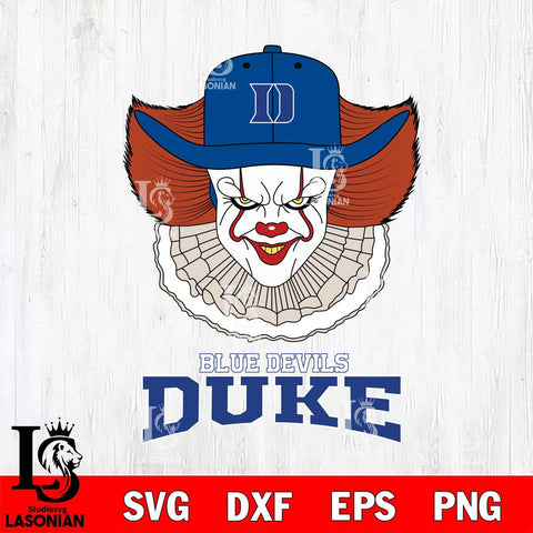 Duke Blue Devils Pennywise Horror Sport 12 Svg Eps Dxf Png File, Digital Download