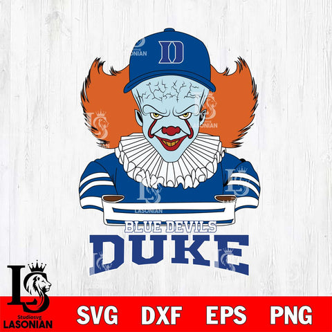 Duke Blue Devils Pennywise Horror Sport 2 Svg Eps Dxf Png File, Digital Download