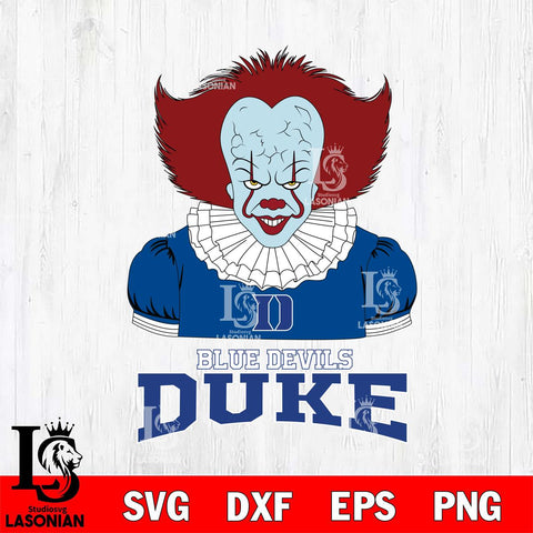 Duke Blue Devils Pennywise Horror Sport 5 Svg Eps Dxf Png File, Digital Download