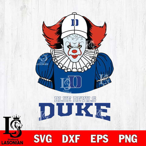 Duke Blue Devils Pennywise Horror Sport 7 Svg Eps Dxf Png File, Digital Download