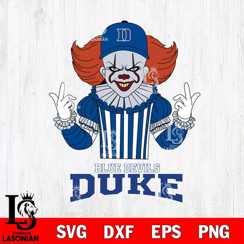 Duke Blue Devils Pennywise Horror Sport 8 Svg Eps Dxf Png File, Digital Download