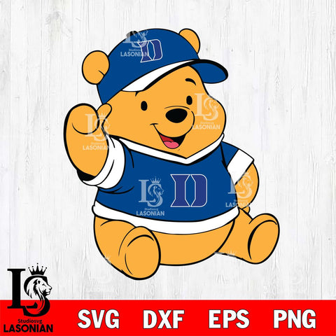 Duke Blue Devils Pooh Bear Svg Eps Dxf Png File, NCAA svg, Digital Download, Instant Download