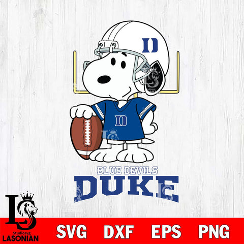 Duke Blue Devils Snoopy Player Football SVG DXF EPS PNG FILE,Snoopy File Cut, NCAA Digital Download,Instant Download,Christmas Silhouette