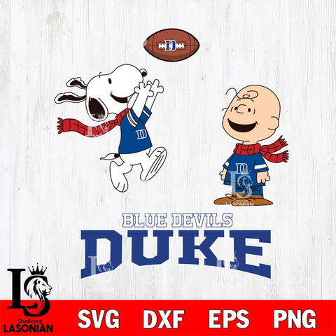 Duke Blue Devils Snoopy & Charlie Brown Football Cricut,Christmas SVG DXF EPS PNG FILE, NCAA Digital Download,Instant Download, Silhouette