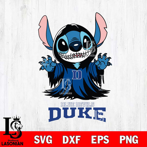 Duke Blue Devils Stitch Ghost Svg Eps Dxf Png File, NCAA svg, Digital Download, Instant Download