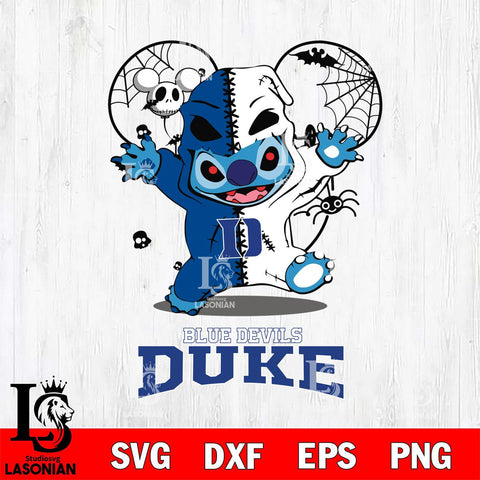 Duke Blue Devils Stitch Horror Halloween 2 Svg Eps Dxf Png File, Digital Download, Instant Download