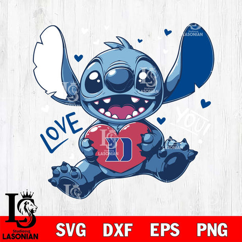 Duke Blue Devils Stitch Love Svg Eps Dxf Png File, NCAA svg, Digital Download, Instant Download