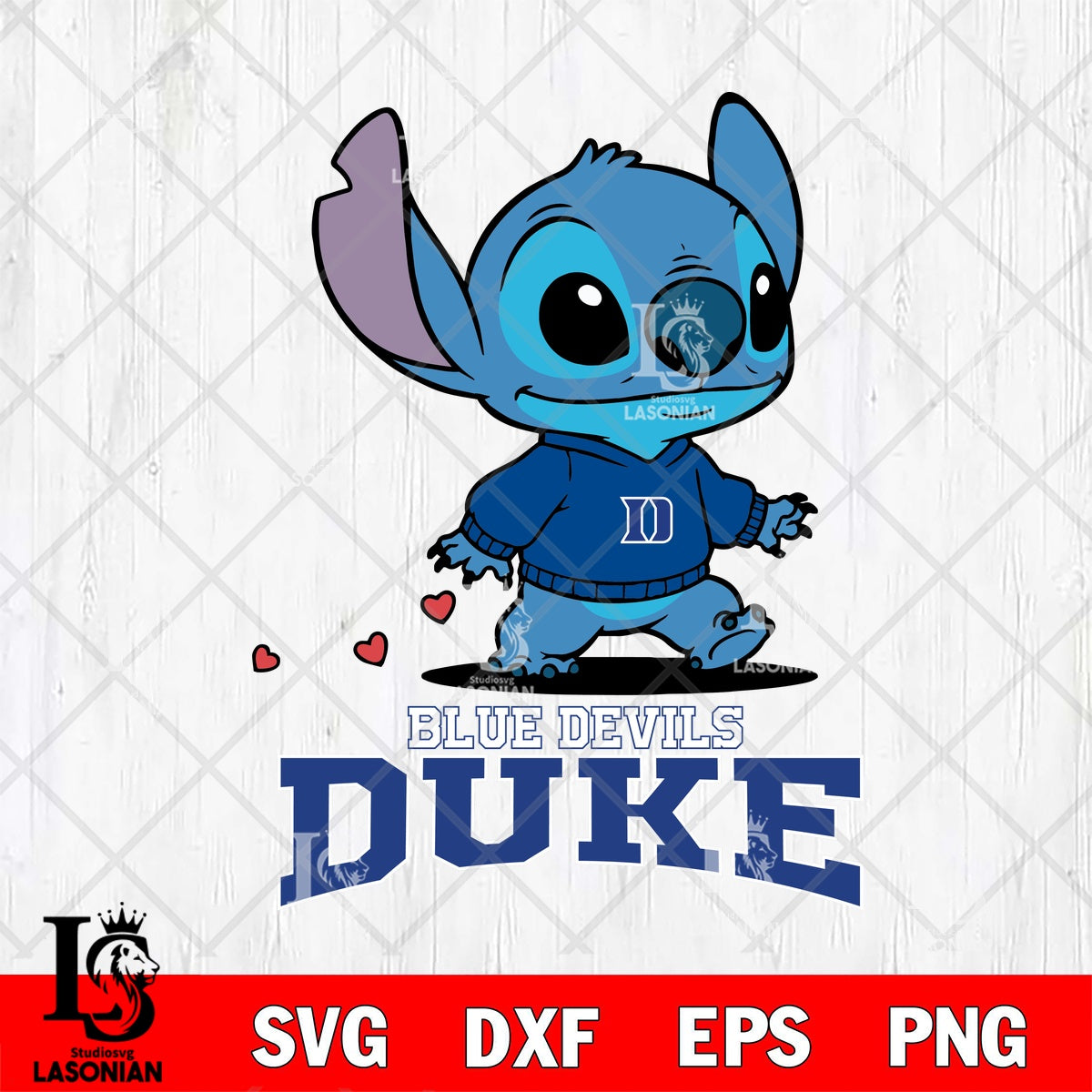 Duke Blue Devils Stitch walking cartoon File cut , Football Criucut ...