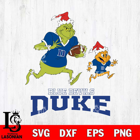 Duke Blue Devils The Grinch & Max Football Cricut,Christmas SVG DXF EPS PNG FILE, NCAA Digital Download,Instant Download, Silhouette