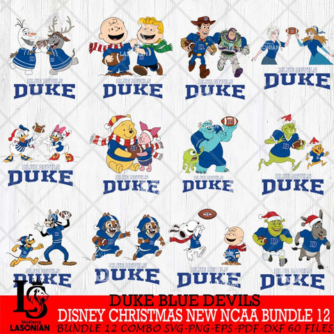 Duke Blue Devils  Disney Christmas New NCAA Bundle 12 Cricut,Christmas SVG DXF EPS PNG FILE, BUNDLE NCAA Digital Download,Instant Download, Silhouette