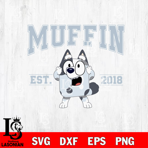 EST BLUEY MUFFIN Svg Eps Dxf Png File, Digital Download, Instant Download