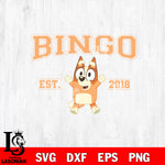 EST BLUEY bingo Svg Eps Dxf Png File, Digital Download, Instant Download