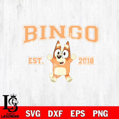 EST BLUEY bingo Svg Eps Dxf Png File, Digital Download, Instant Download