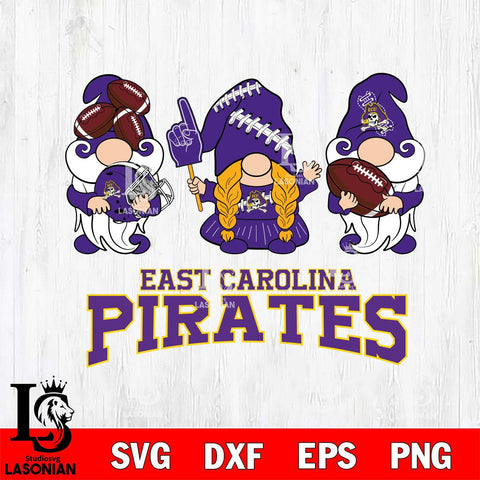 East Carolina Pirates 3 Gnomes Football Svg Eps Dxf Png File, Digital Download, Instant Download