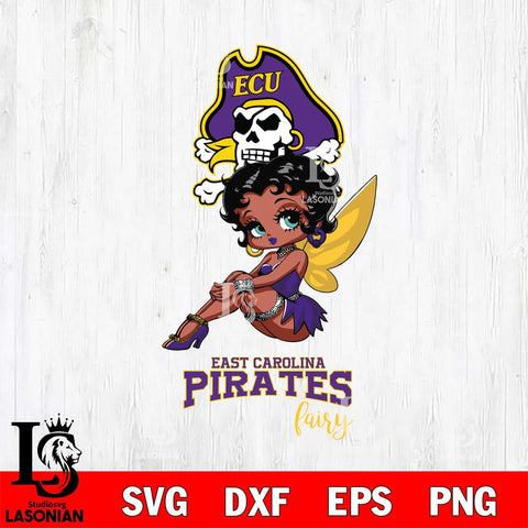 East Carolina Pirates Beauty Black Fairy Betty Boop, Svg Eps Dxf Png File, Digital Download