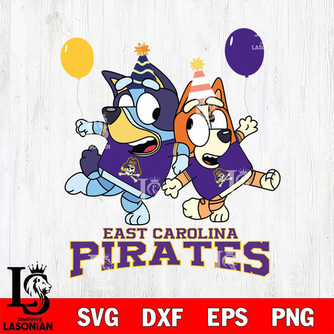 East Carolina Pirates Bluey & Bingo 2 Svg Eps Dxf Png File, NCAA svg, Digital Download, Instant Download