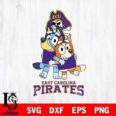 East Carolina Pirates Bluey & Bingo 3 Svg Eps Dxf Png File, NCAA svg, Digital Download, Instant Download