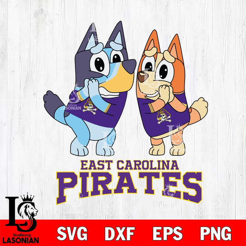 East Carolina Pirates Bluey & Bingo 5 Svg Eps Dxf Png File, NCAA svg, Digital Download, Instant Download